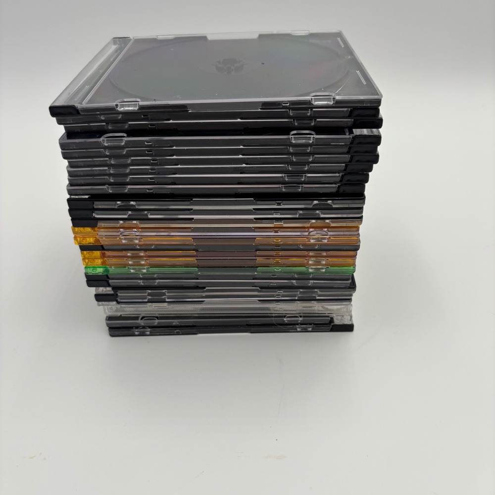 Unbranded CD Jewel Cases Lot of 26 Multicolor Good Replacement Storage Storage